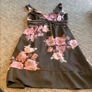 Brown Dress with pink flowers
